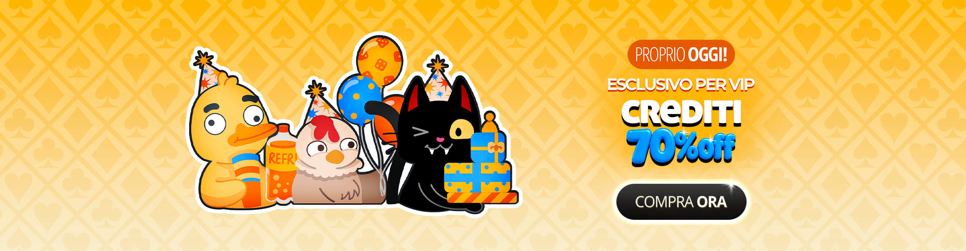 ? Solo per vip! Ottieni il 70% di sconto sui crediti e festeggia giocando di pi�!