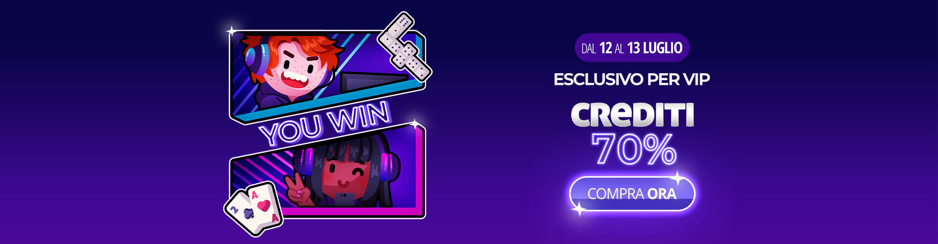 ? Esclusivo per VIP: ottieni il 70% di sconto sui crediti e dai una marcia in pi ai tuoi giochi! ???